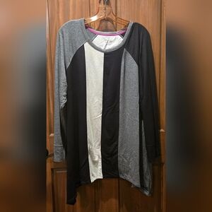 Calvin Klein Black, Charcoal Gray, and Light Heather Gray Tunic